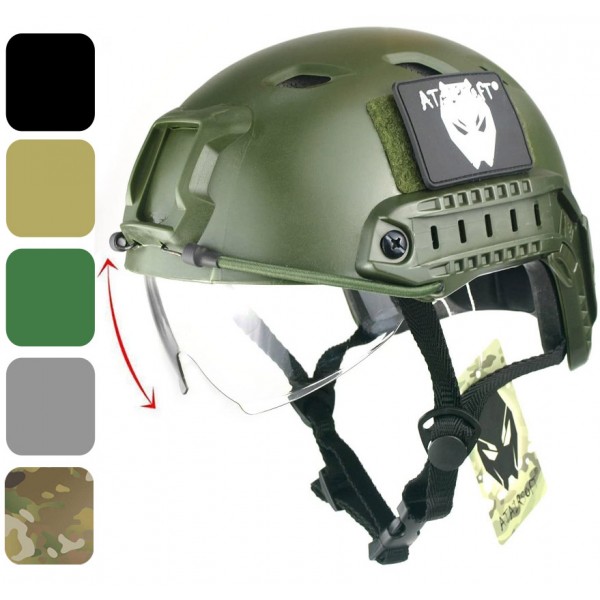 ATAIRSOFT BJ Type Tactical Fast Helmet w/Protective Goggles Version