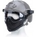 Airsoft 2 Modes Tactical Safety Protective Full Face Mask Anti-Fog Goggles Set with 3 Interchangable Lens