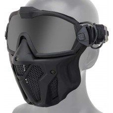 Tactical Airsoft Anti-Fog Anti-Ultraviolet UV Protection Goggles and Mesh Mask Set with Swappable Lens