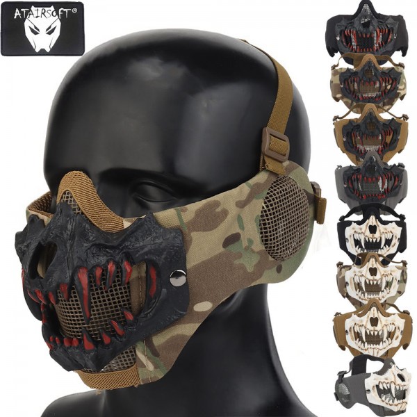 Halloween Skull Mask Half Face Wargame Hunting Tactical Airsoft face mask 