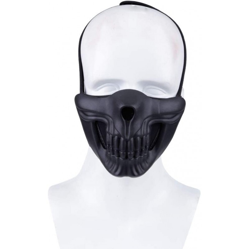 TPU Halloween Cosplay Costume Party Tactical Airsoft Half Face Mask Head Helmet 